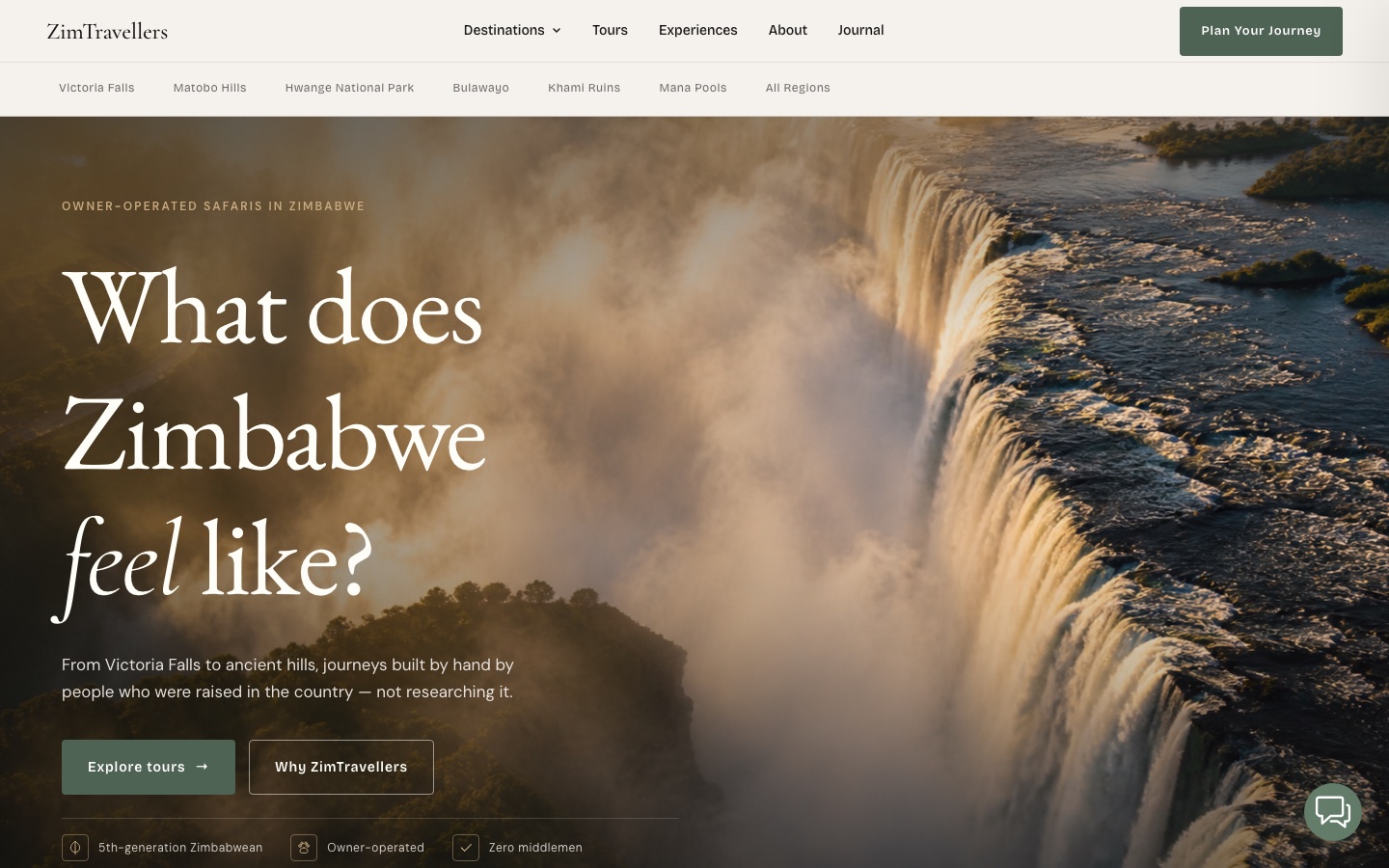 ZimTravellers homepage screenshot